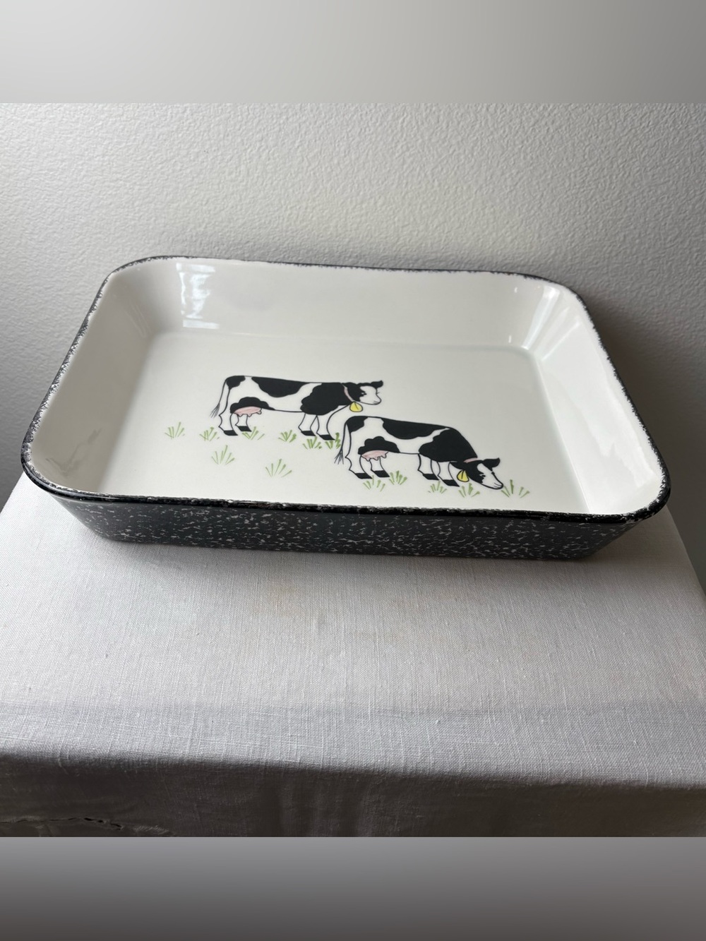 VTG Los Angeles Potteries NS Gustin Cow Casserole Lasagna Baking Dish 15x11 - Picture 3 of 9